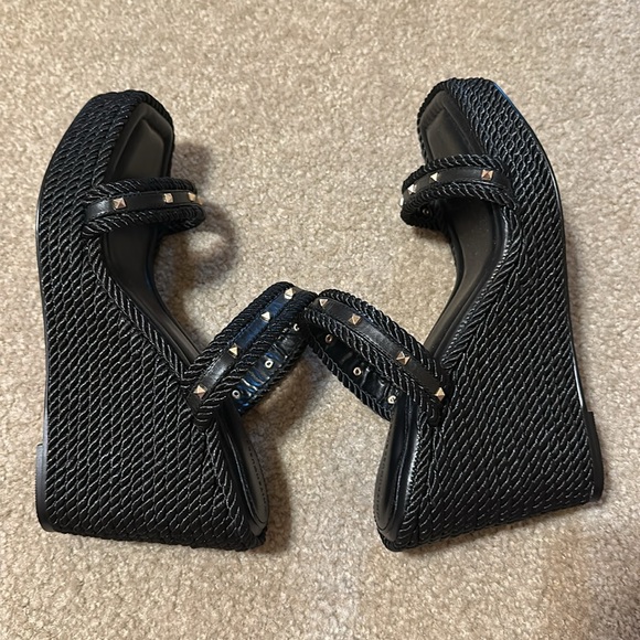 White House Black Market Studded Rope Wedge! Sz 10 - Picture 5 of 8